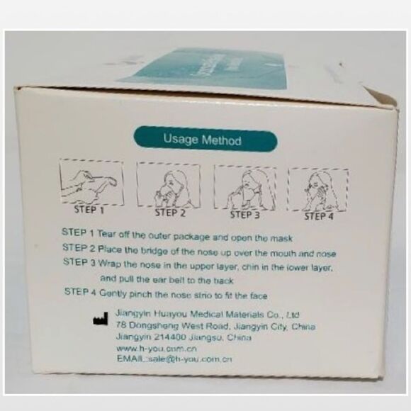 New Unisex 50 Blue & White Disposable Face Masks - Picture 9 of 15